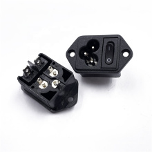 AC-01250V 10A fused Rocker Switch Socket JR-307R-01 2 pin AC Socket Male Connector Socket